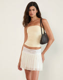 Image of Akara Pleated Mini Skirt in Chiffon Ivory