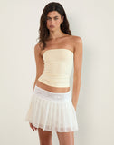 Image of Akara Pleated Mini Skirt in Chiffon Ivory