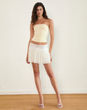 Image of Akara Pleated Mini Skirt in Chiffon Ivory
