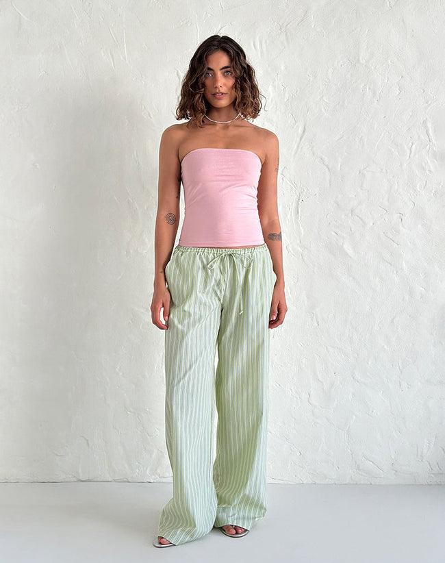 Image of Samir Trouser in Light Green Stripe