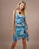 image of Tyler Mini Skirt in Watercolour Floral Blue