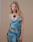 image of Shahira Top in Watercolour Floral Blue