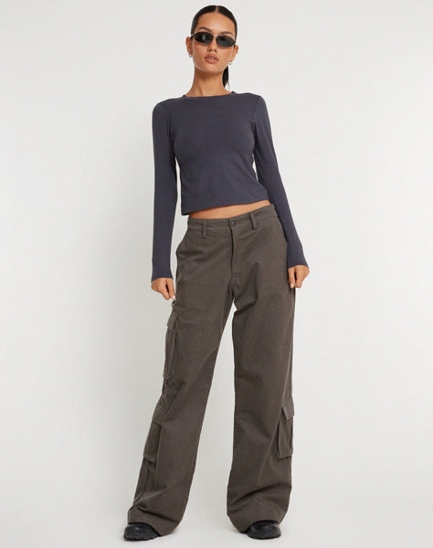 image of Shan Wide Leg Trouser in Dark Grey