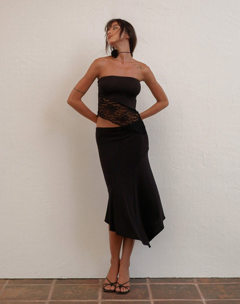 Image of Shanda Bandeau Top in Lace Black