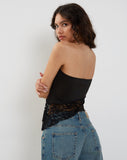 Image of Shanda Bandeau Top in Lace Black