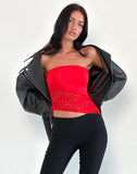 Image of Shanda Lace Tube Top in Red