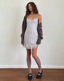 Image of Shania Mini Dress in Silver Grey Lace Mesh