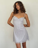 Image of Shania Mini Dress in Silver Grey Lace Mesh