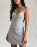 Image of Shania Mini Dress in Silver Grey Lace Mesh