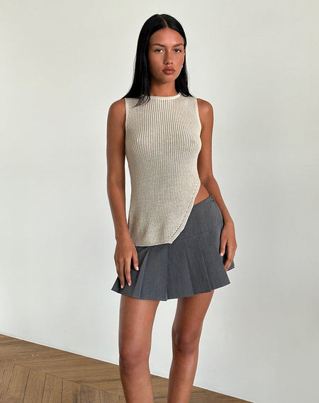 Salisha Tank Top in Natural Sheer Knit