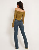 Image of Shenly Bardot Top in Green Moss