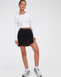 image of Sheny Mini Skirt in Rami Black With White Stitch