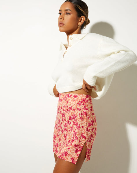 Image of Sheny Mini Skirt in Dark Wild Flower Cantaloupe