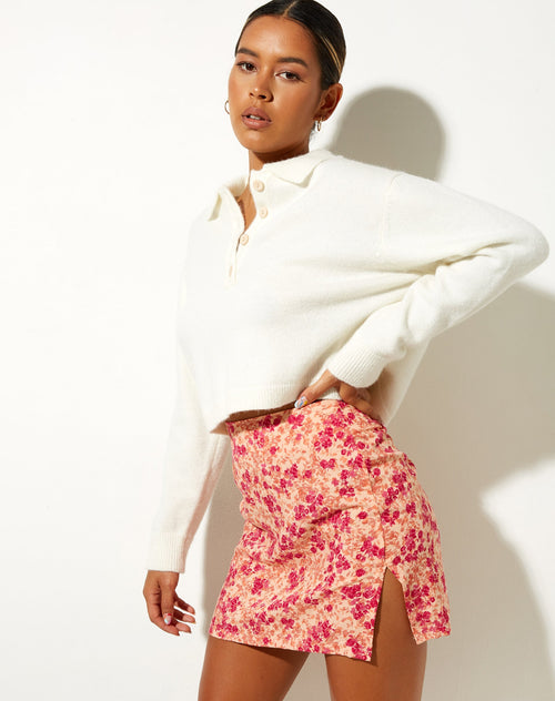 Image of Sheny Mini Skirt in Dark Wild Flower Cantaloupe