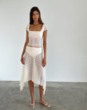 Image of Sherine Lace Top in Cream with Pink Binding