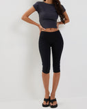 Image of Shine Capri Pants in Black lycra