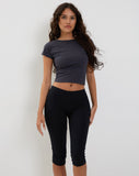 Image of Shine Capri Pants in Black lycra