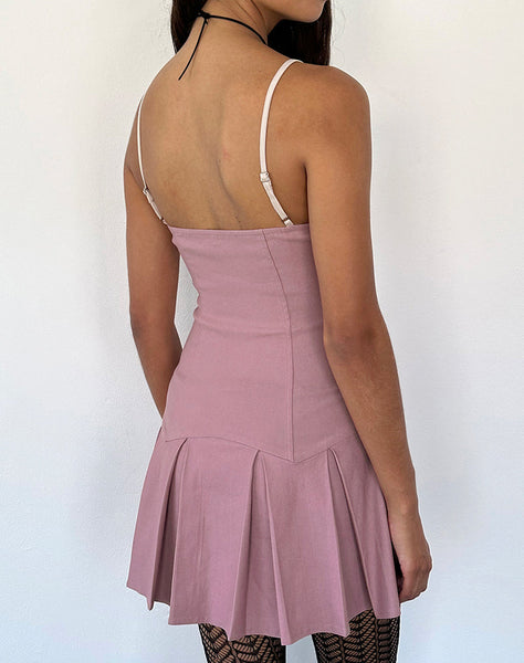 Image of Shirina Dress in Tailoring Dusky Pink