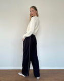 Image of Shobi Wide Leg Jogger in Black with Grey Piping