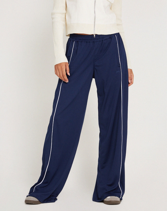 Image of Shobi Wide Leg Jogger in Navy