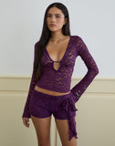 Image of Shoumi Short with Frill in Lace Purple