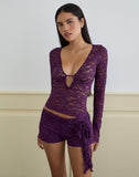 Image of Shoumi Short with Frill in Lace Purple