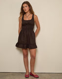 Image of Shoyo Frill Mini Dress in Bitter Chocolate