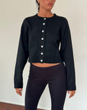 Image of Shura Brush Knit Cardigan in Black