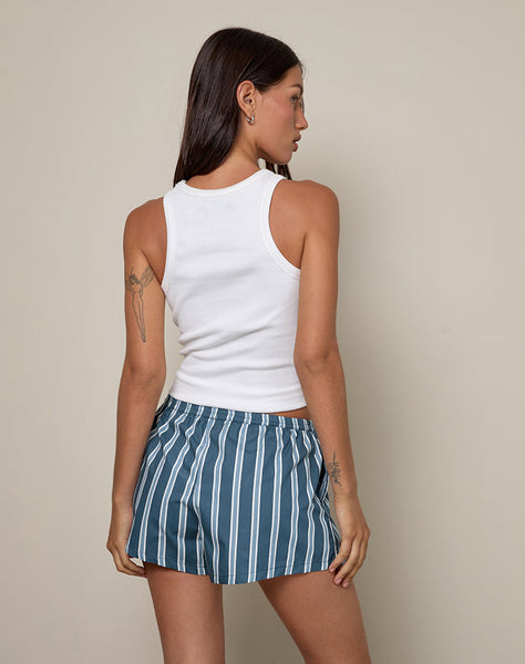 Image of Sibo Short in Poplin Formal Stripe Navy