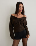 Image of Sikuna Bow Jumper in Brown