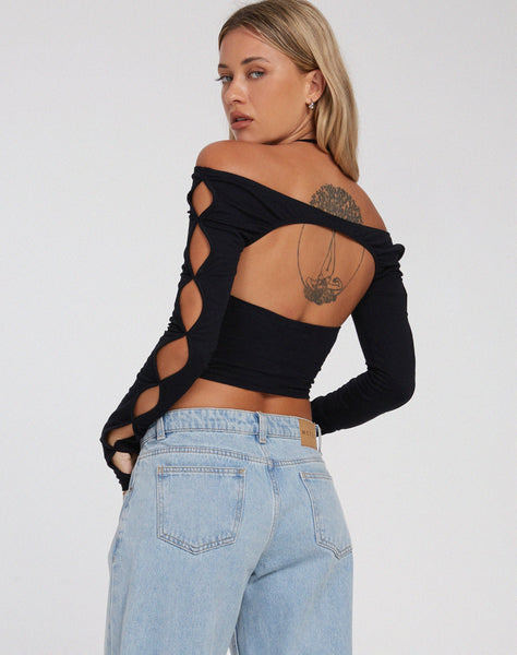 image of Silas Crop Top in Black