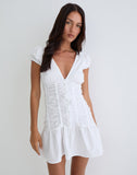 Image of Silesa Ruched Mini Dress in White