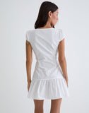 Image of Silesa Ruched Mini Dress in White