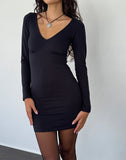 Image of Silsali Lycra Mini Dress in Black