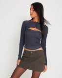 Image of Raina Shrug Top in Navy