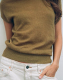 Image of Sinda Scoopback Top in Knit Olive