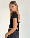 Image of Sipang Tie Back Top in Black