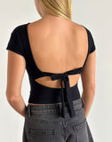 Image of Sipang Tie Back Top in Black