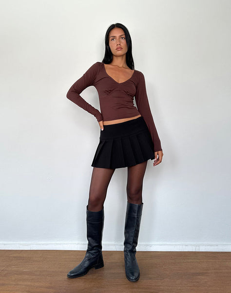 Image of Sisil Long Sleeve Top in Bitter Chocolate