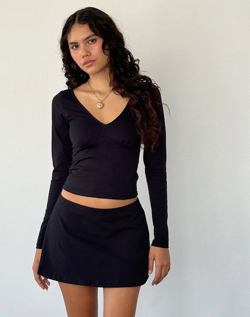 Image of Sisil Long Sleeve Top in Black