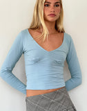 Image of Sisil Long Sleeve Top in Nantucket Blue