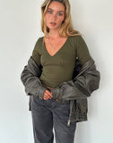 Image of Sisil Long Sleeve Top in Olive