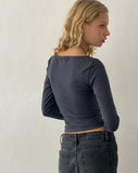 Image of Sisil Long Sleeve Top in Ocean Storm