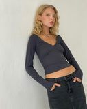 Image of Sisil Long Sleeve Top in Ocean Storm