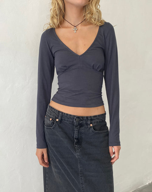Image of Sisil Long Sleeve Top in Ocean Storm