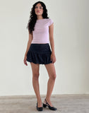 Image of Sisila Puffball Mini Skirt in Chambray Indigo