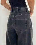 Image of Skater Low Rise Jean in Vintage Black with White Top Stitch