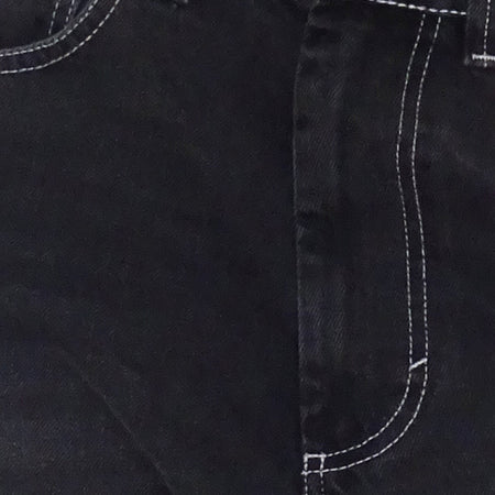 Skater Low Rise Jean in Vintage Black with White Top Stitch