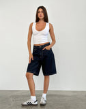 Image of Low Rise Skater Short in Indigo