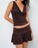 Image of Nefety Studded Skirt in Jersey Bitter Chocolate